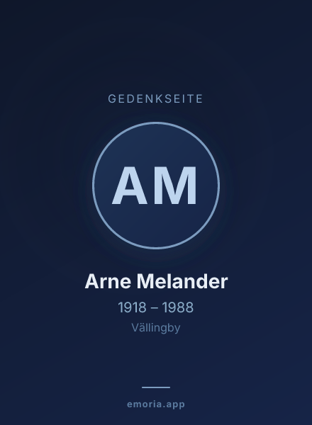 Gedenkportrait von Arne Melander