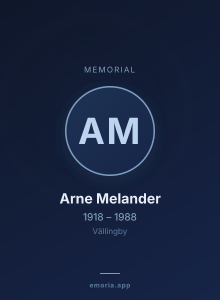 Memorial portrait of Arne Melander