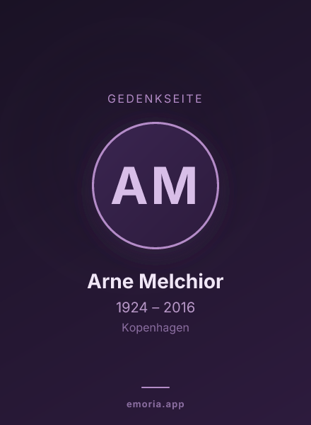Gedenkportrait von Arne Melchior