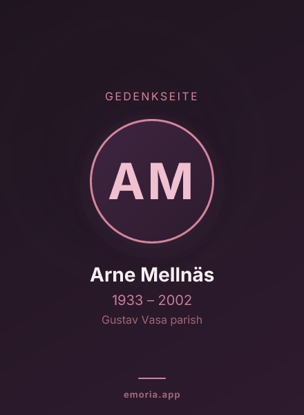 Gedenkportrait von Arne Mellnäs