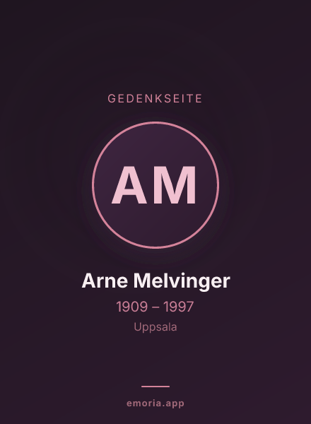 Gedenkportrait von Arne Melvinger