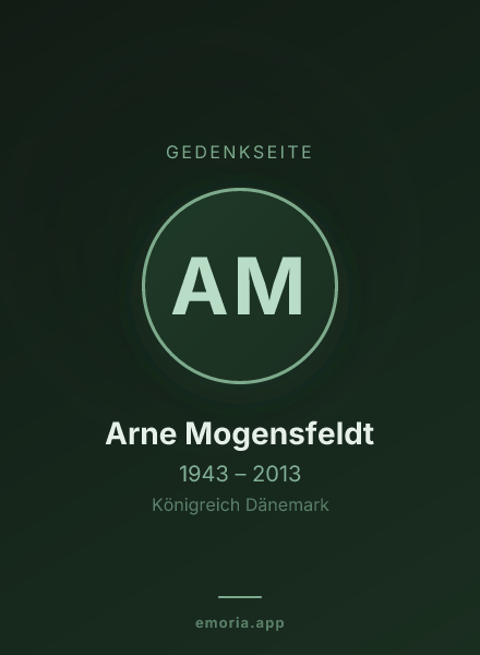 Gedenkportrait von Arne Mogensfeldt