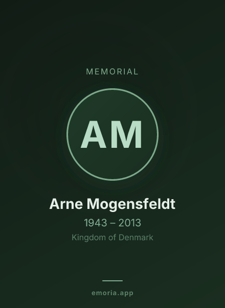 Memorial portrait of Arne Mogensfeldt