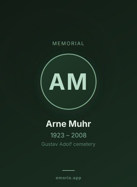 Memorial portrait of Arne Muhr