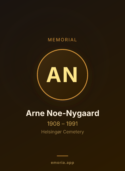 Memorial portrait of Arne Noe-Nygaard