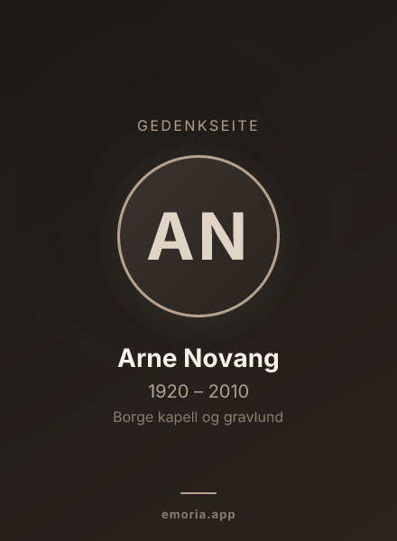 Gedenkportrait von Arne Novang