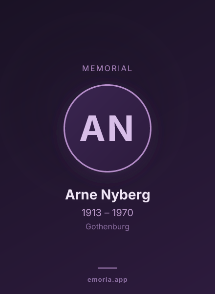 Memorial portrait of Arne Nyberg