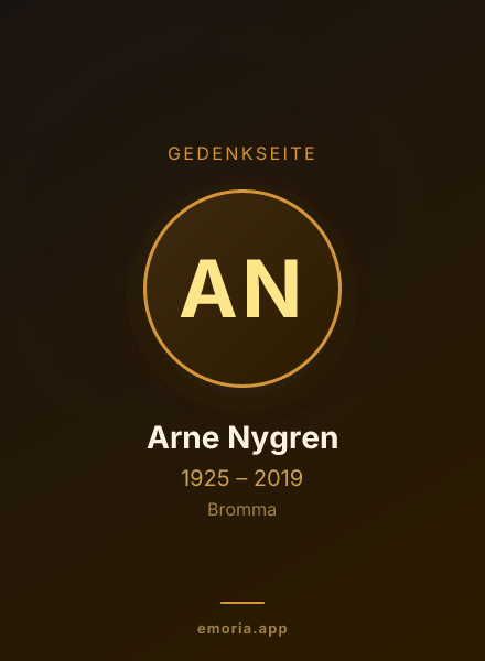 Gedenkportrait von Arne Nygren