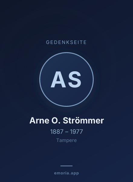 Gedenkportrait von Arne O. Strömmer