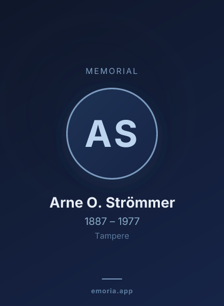 Memorial portrait of Arne O. Strömmer