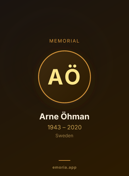 Memorial portrait of Arne Öhman