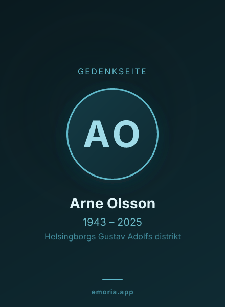 Gedenkportrait von Arne Olsson