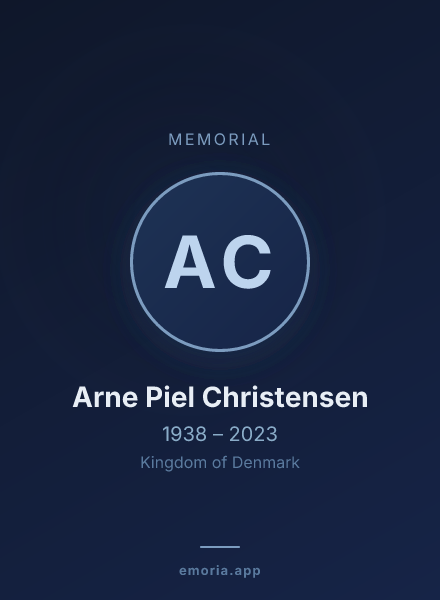 Memorial portrait of Arne Piel Christensen