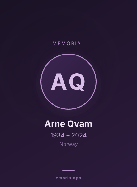 Memorial portrait of Arne Qvam
