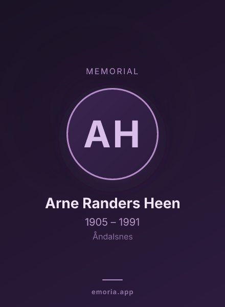 Memorial portrait of Arne Randers Heen