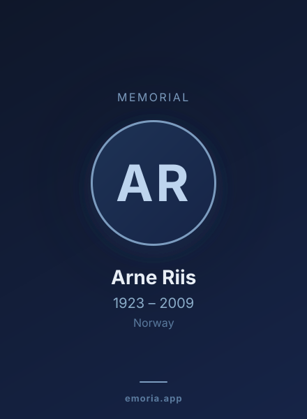 Memorial portrait of Arne Riis