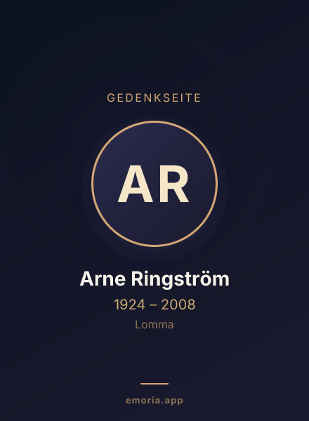 Gedenkportrait von Arne Ringström