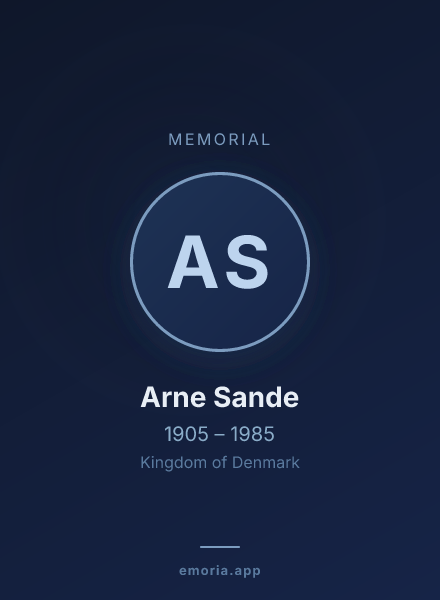 Memorial portrait of Arne Sande