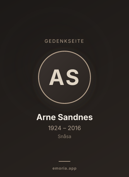 Gedenkportrait von Arne Sandnes