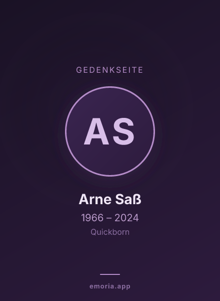 Gedenkportrait von Arne Saß