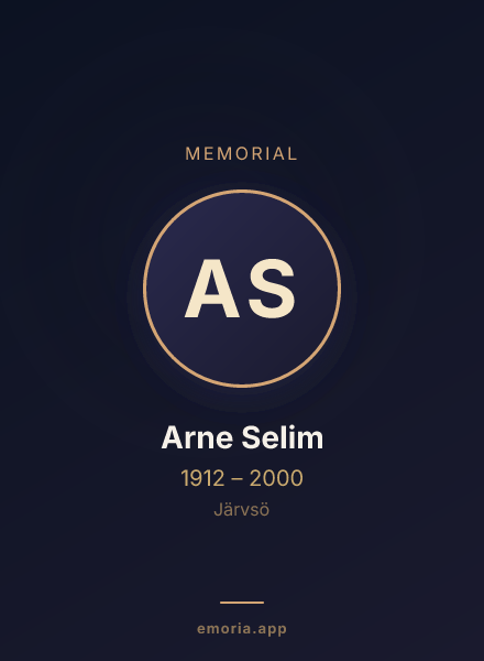 Memorial portrait of Arne Selim