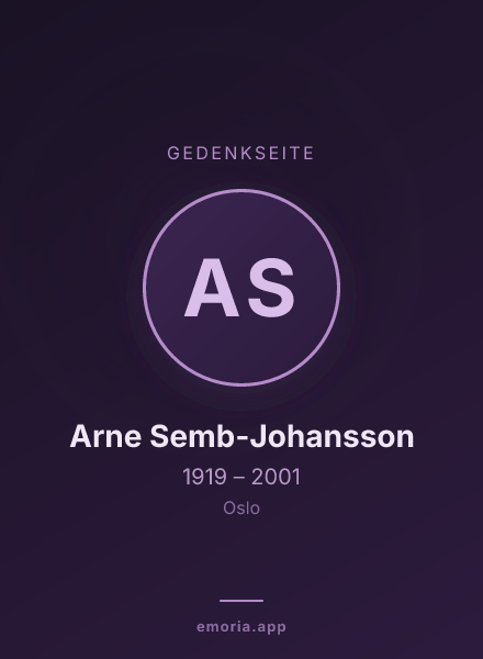 Gedenkportrait von Arne Semb-Johansson