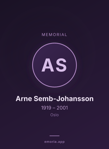 Memorial portrait of Arne Semb-Johansson