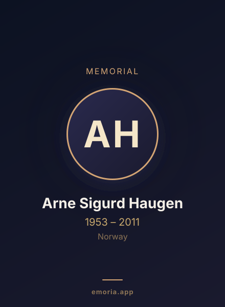 Memorial portrait of Arne Sigurd Haugen