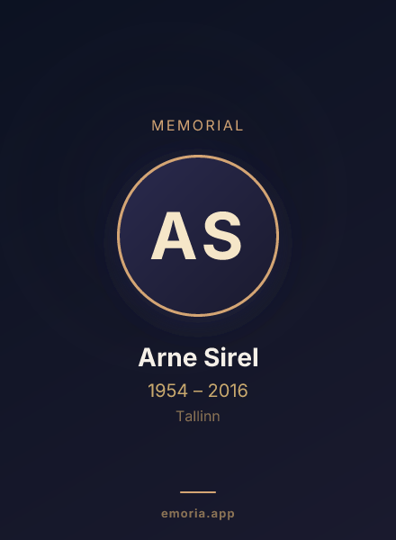 Memorial portrait of Arne Sirel