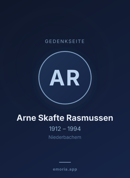 Gedenkportrait von Arne Skafte Rasmussen