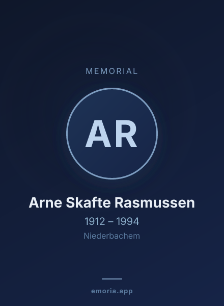 Memorial portrait of Arne Skafte Rasmussen