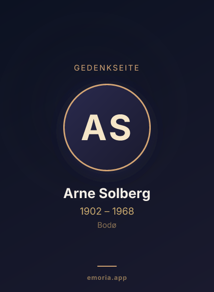 Gedenkportrait von Arne Solberg