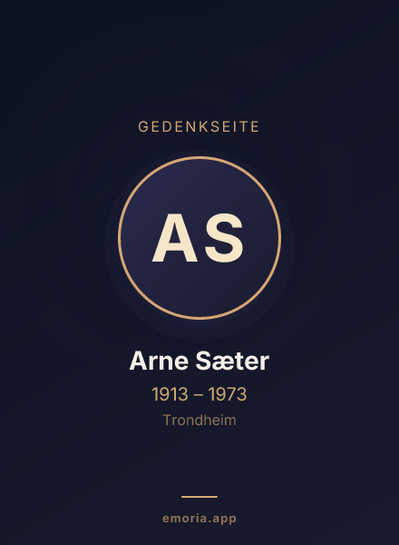 Gedenkportrait von Arne Sæter