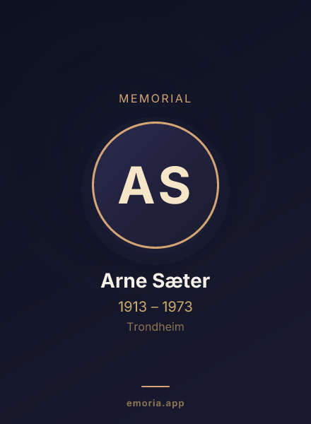 Memorial portrait of Arne Sæter