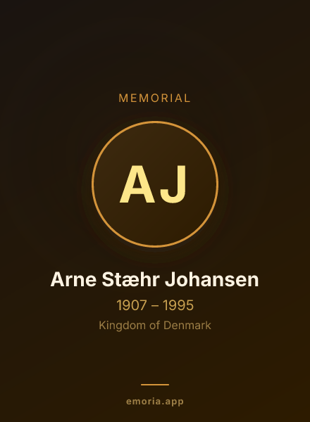 Memorial portrait of Arne Stæhr Johansen