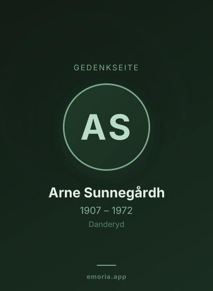 Gedenkportrait von Arne Sunnegårdh