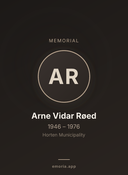 Memorial portrait of Arne Vidar Røed
