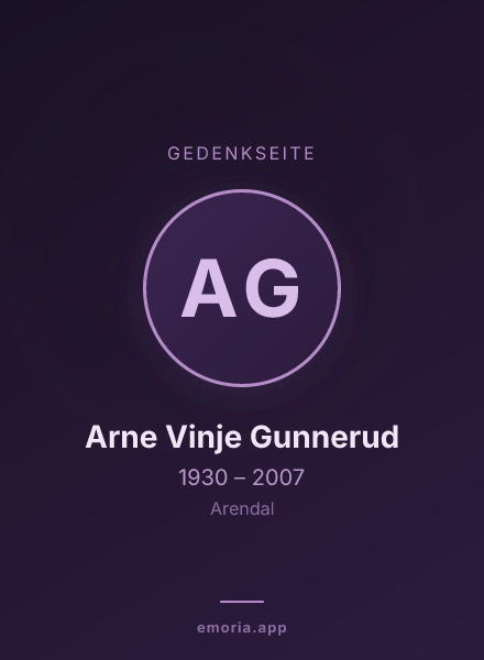 Gedenkportrait von Arne Vinje Gunnerud