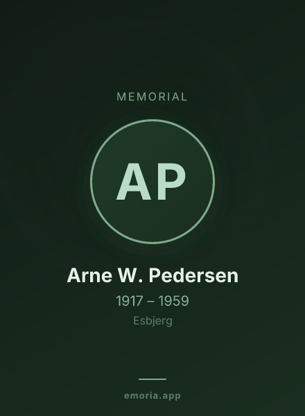 Memorial portrait of Arne W. Pedersen