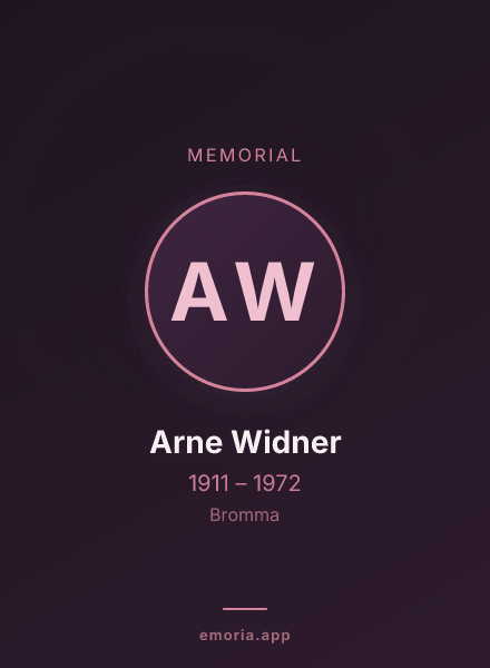 Memorial portrait of Arne Widner