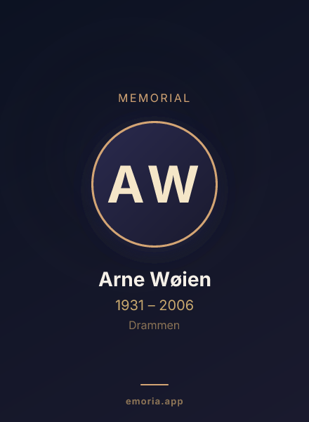 Memorial portrait of Arne Wøien