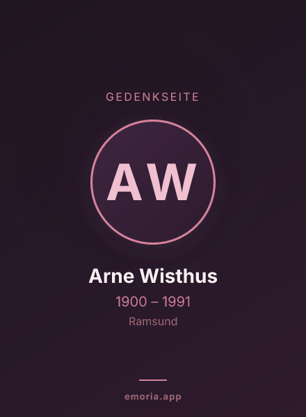Gedenkportrait von Arne Wisthus