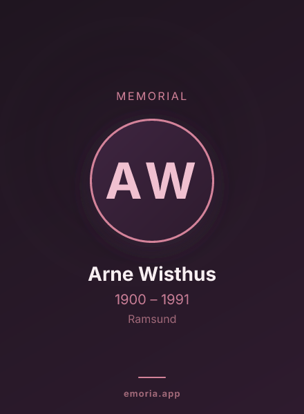 Memorial portrait of Arne Wisthus