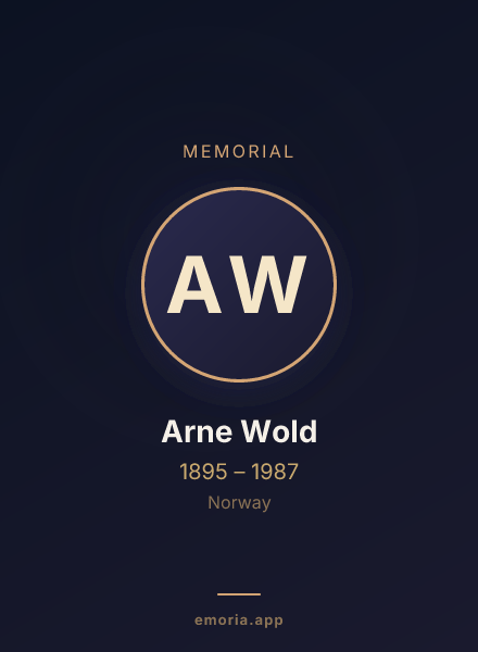 Memorial portrait of Arne Wold