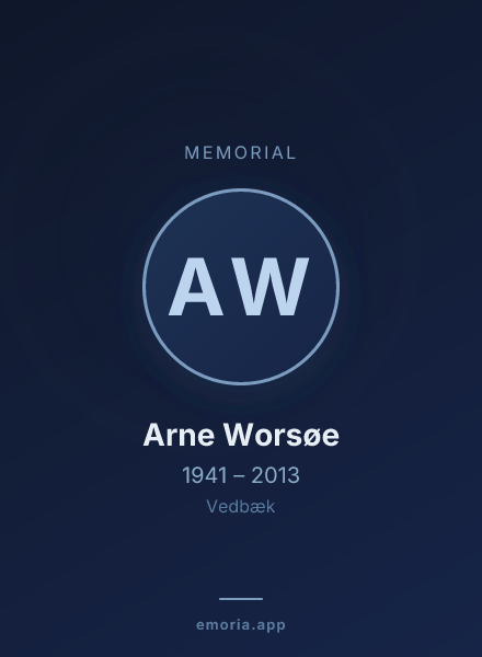 Memorial portrait of Arne Worsøe