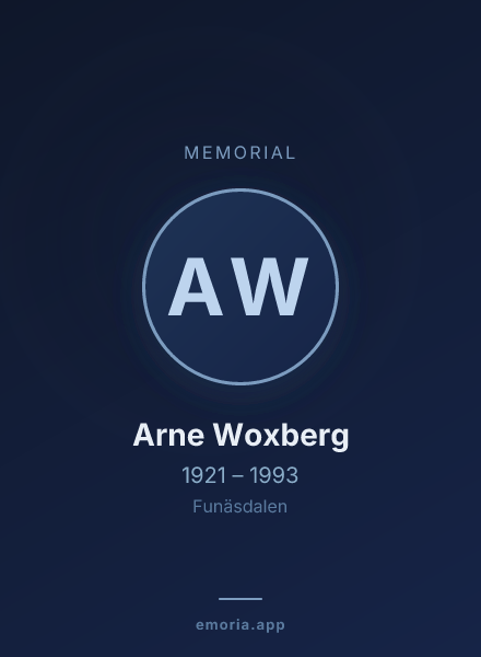 Memorial portrait of Arne Woxberg
