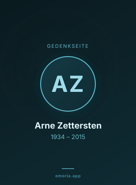 Gedenkportrait von Arne Zettersten