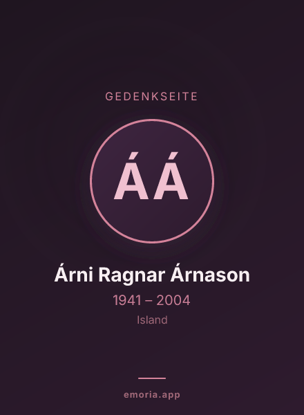 Gedenkportrait von Árni Ragnar Árnason