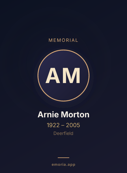 Memorial portrait of Arnie Morton