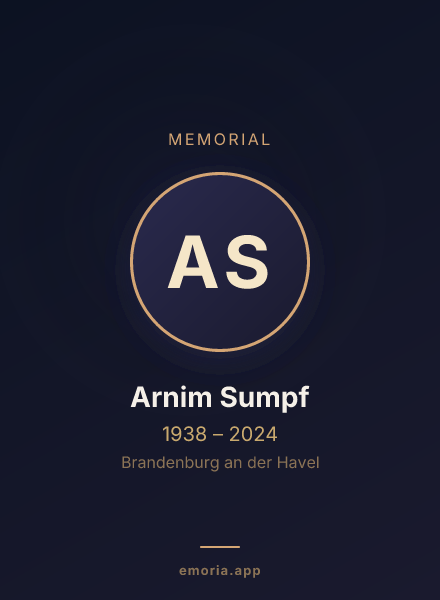 Memorial portrait of Arnim Sumpf